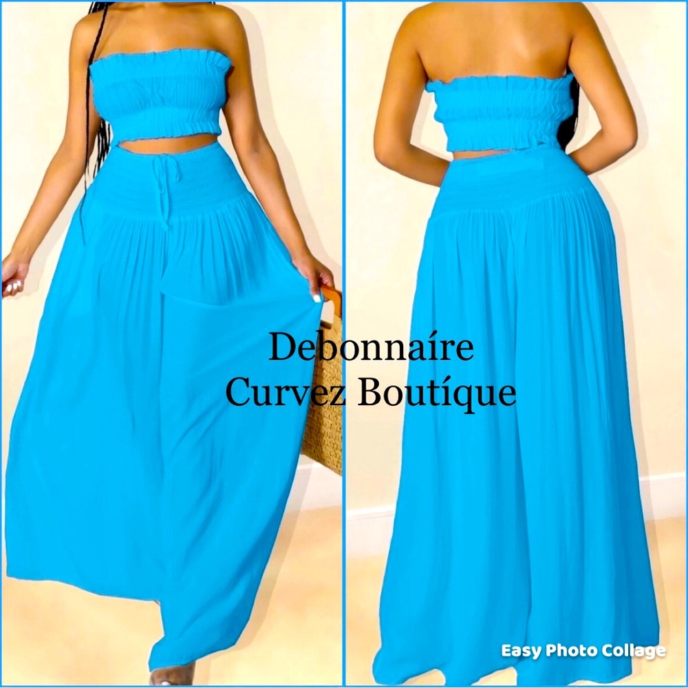 Summertime Crop Top High-waist Pants Set